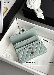 Colestore Classic Mini Bag with hook Lambskin & Gold-Tone Metal Light Green 8x12.5x5cm - 6