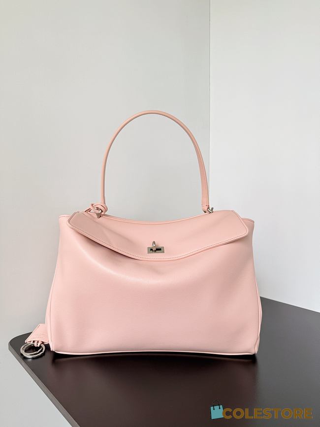 Colestore Balenciaga Rodeo Handbag Large in Suede Pink Smooth Calfskin 35x23.3x10.9cm - 1