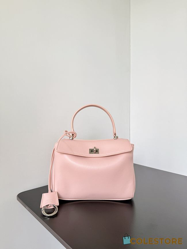 Colestore Balenciaga Rodeo Handbag Mini in Suede Pink Smooth Calfskin 22.8x9.9x8.3cm - 1