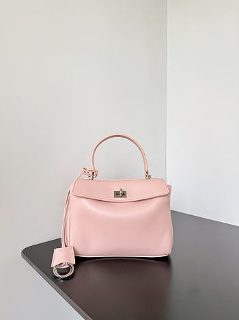 Colestore Balenciaga Rodeo Handbag Mini in Suede Pink Smooth Calfskin 22.8x9.9x8.3cm