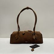 Colestore Alaia Le Teckel Medium Nubuck Shoulder Bag Brown 32x10x13cm - 1
