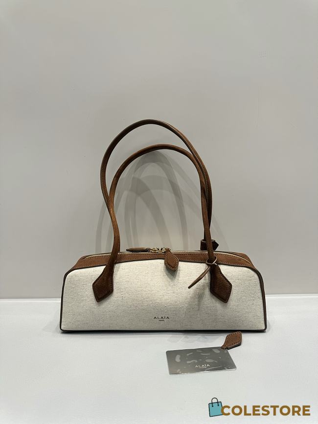Colestore Alaia Le Teckel Medium Nubuck Shoulder Bag Natural 32x10x13cm - 1