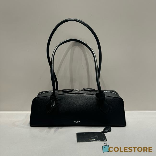 Colestore Alaia Le Teckel Medium Nubuck Shoulder Bag Black 32x10x13cm - 1