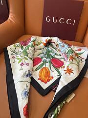 Colestore Gucci Floral Print Silk Scarf 90x90cm - 6
