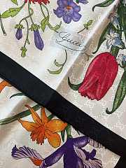 Colestore Gucci Floral Print Silk Scarf 90x90cm - 4