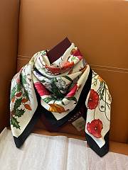 Colestore Gucci Floral Print Silk Scarf 90x90cm - 2
