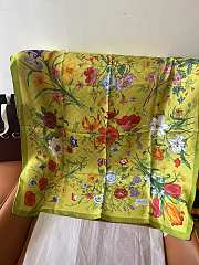 Colestore Gucci Flora Print Silk Carré Green Silk 90x90cm - 1