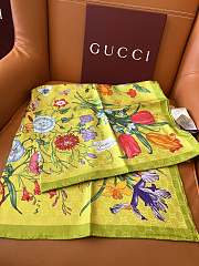 Colestore Gucci Flora Print Silk Carré Green Silk 90x90cm - 2