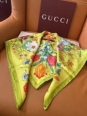 Colestore Gucci Flora Print Silk Carré Green Silk 90x90cm - 4