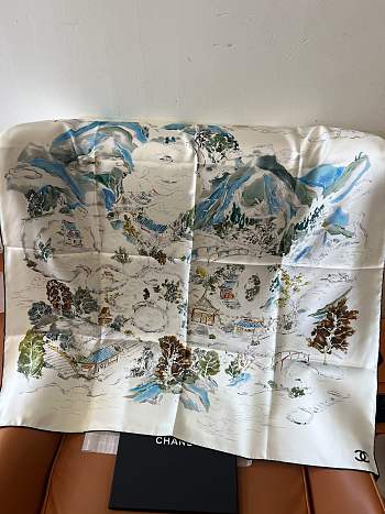 Colestore Chanel Coco LandscapeSilk Scarf 90x90cm