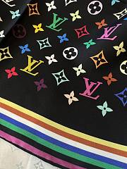 Colestore Monogram Multicolor Square Black Silk Scarf 90 LV x TM  - 2