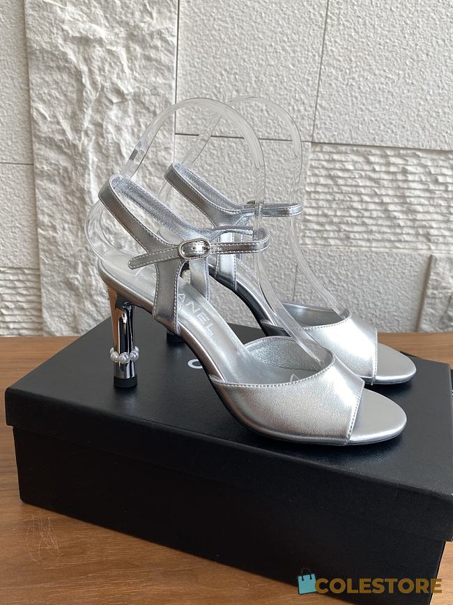 Colestore Chanel 25 Métiers d’art Sandals/Heels Lambskin Silver  - 1