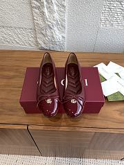 Colestore Gucci Women's Ballet Flat with Double G Rosso Ancora Red Leather  - 1