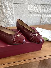 Colestore Gucci Women's Ballet Flat with Double G Rosso Ancora Red Leather  - 2