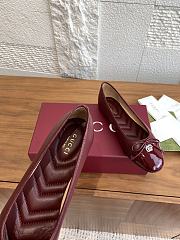 Colestore Gucci Women's Ballet Flat with Double G Rosso Ancora Red Leather  - 3