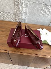 Colestore Gucci Women's Ballet Flat with Double G Rosso Ancora Red Leather  - 4