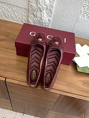 Colestore Gucci Women's Ballet Flat with Double G Rosso Ancora Red Leather  - 5
