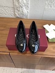 Colestore Gucci Women's Ballet Flat with Double G Rosso Ancora Black Leather - 1