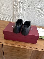 Colestore Gucci Women's Ballet Flat with Double G Rosso Ancora Black Leather - 4
