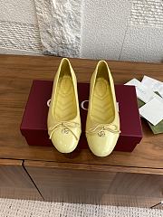 Colestore Gucci Women's Ballet Flat with Double G Rosso Ancora Yellow Leather  - 1
