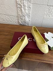 Colestore Gucci Women's Ballet Flat with Double G Rosso Ancora Yellow Leather  - 4