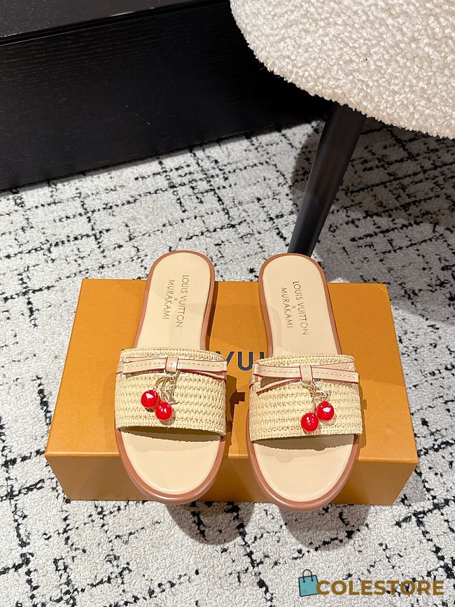 Colestore Louis Vuitton x Takashi Murakami Cherry Sandals Natural - 1