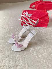Colestore Rene Caovilla Butterfly Crystal Spiral Sandals White - 1