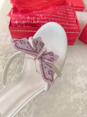 Colestore Rene Caovilla Butterfly Crystal Spiral Sandals White - 4