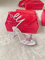 Colestore Rene Caovilla Butterfly Crystal Spiral Sandals White - 3