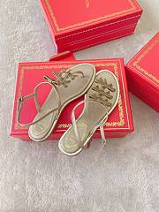 Colestore Rene Caovilla Crystal Bow Flat Sandals Gold - 4