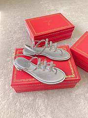Colestore Rene Caovilla Crystal Bow Flat Sandals Silver - 2