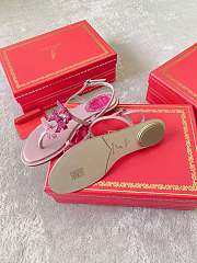 Colestore Rene Caovilla Crystal Bow Flat Sandals Pink - 4