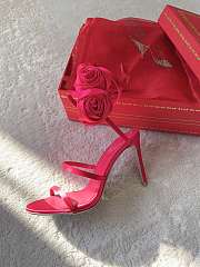Colestore Rene Caovilla Satin Rose Heels Red - 3