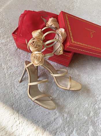Colestore Rene Caovilla Satin Rose Heels Beige