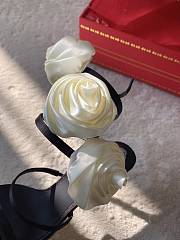 Colestore Rene Caovilla Satin Rose Heels Black - 5