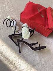 Colestore Rene Caovilla Satin Rose Heels Black - 3