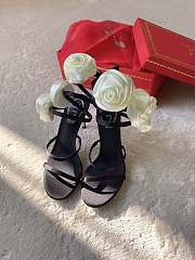 Colestore Rene Caovilla Satin Rose Heels Black - 2
