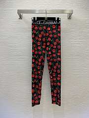 Colestore Dolce & Gabbana Cherry-Print Technical Jersey Long-sleeve Crop Top & Leggings Set - 2