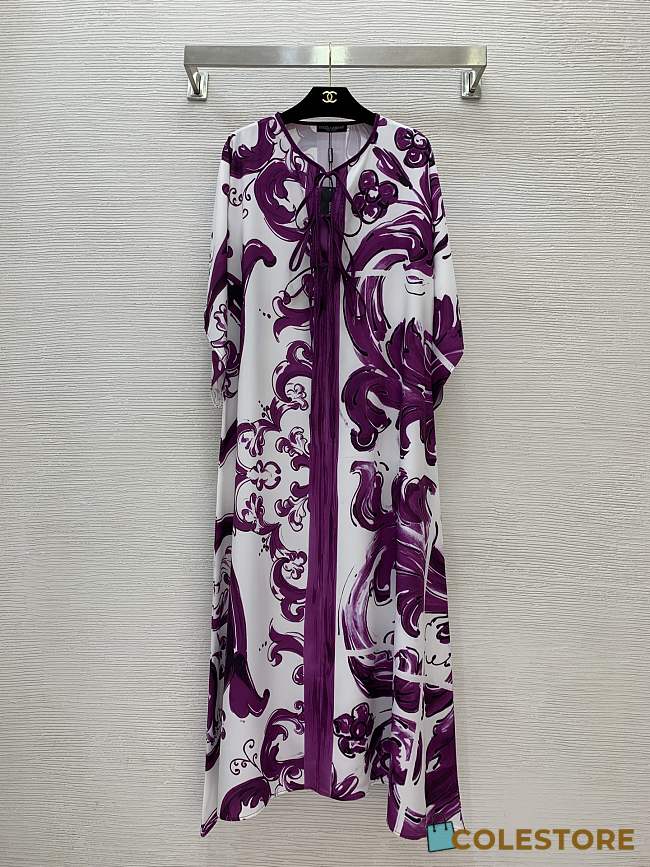 Colestore Dolce & Gabbana Majolica-print Twill Caftan Dress in Multicolor  - 1