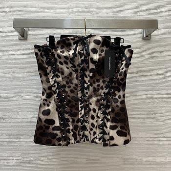 Colestore Dolce & Gabbana Leopard-print Drill Shaper Corset with Laces