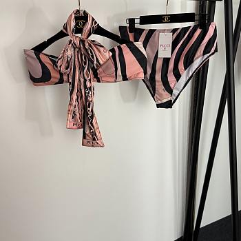 Colestore Emilio Pucci Marmo High-Rise Bikini Bottoms in Pink