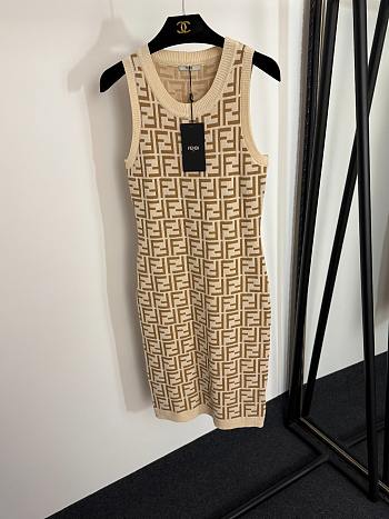 Colestore Fendi Jacquard Knit Beige FF Motif Viscose Blend