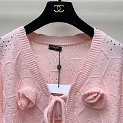 Colestore Chanel Inspired Pink Knitted Cropped Cardigan - 4