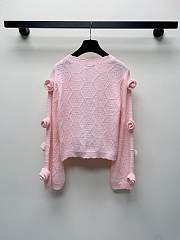 Colestore Chanel Inspired Pink Knitted Cropped Cardigan - 5