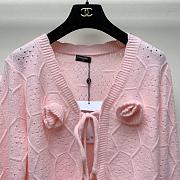 Colestore Chanel Inspired Pink Knitted Cropped Cardigan - 6