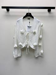 Colestore Chanel Inspired White Knitted Cropped Cardigan - 1