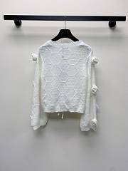 Colestore Chanel Inspired White Knitted Cropped Cardigan - 3
