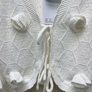 Colestore Chanel Inspired White Knitted Cropped Cardigan - 2