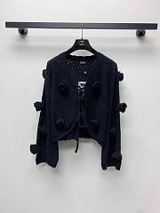 Colestore Chanel Inspired Black Knitted Cropped Cardigan - 1