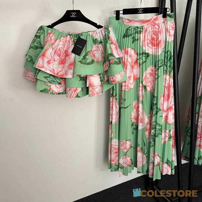 Colestore Dolce & Gabbana Rose Floral Print Green Set - 1